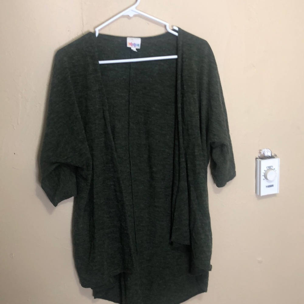 LuLa Roe Green Shortsleeved Cardigan
